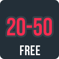 20-50 free chips and free spins